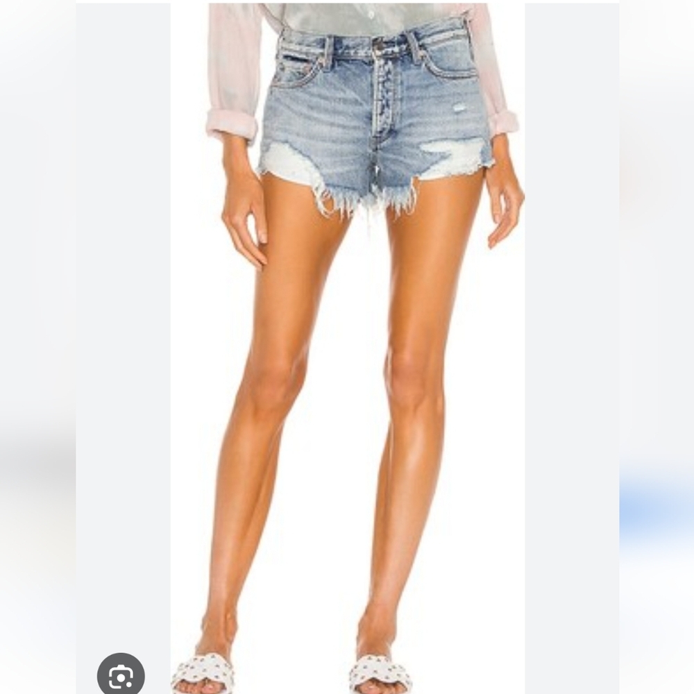 Western Festival We The Free Loving Good Vibration Denim Shorts Size 28